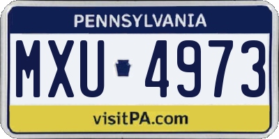 PA license plate MXU4973