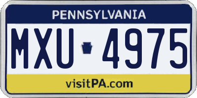 PA license plate MXU4975