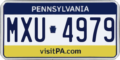 PA license plate MXU4979