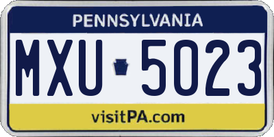 PA license plate MXU5023