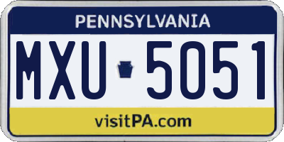PA license plate MXU5051