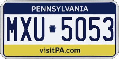 PA license plate MXU5053
