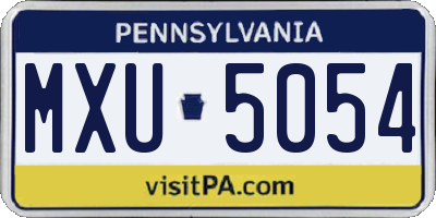 PA license plate MXU5054