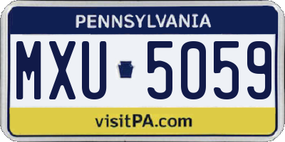 PA license plate MXU5059