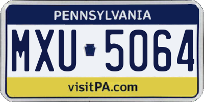 PA license plate MXU5064