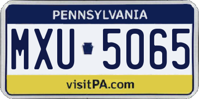 PA license plate MXU5065