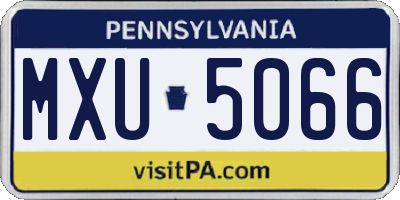 PA license plate MXU5066