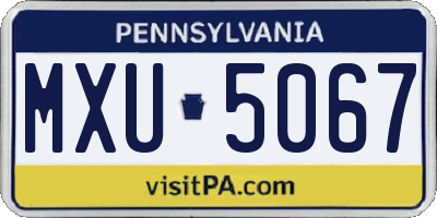 PA license plate MXU5067