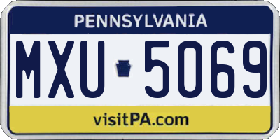 PA license plate MXU5069