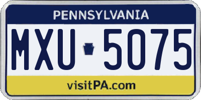 PA license plate MXU5075