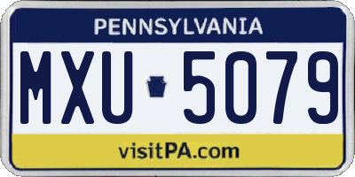 PA license plate MXU5079