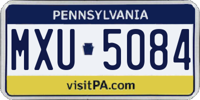 PA license plate MXU5084