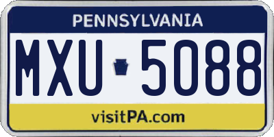 PA license plate MXU5088