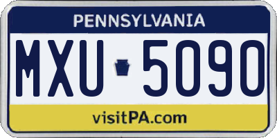 PA license plate MXU5090