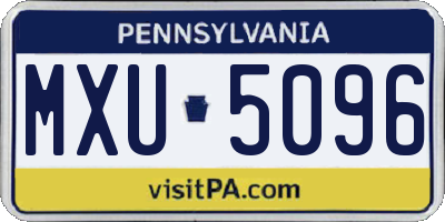 PA license plate MXU5096
