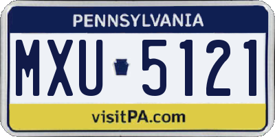 PA license plate MXU5121