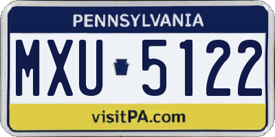 PA license plate MXU5122
