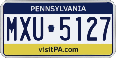 PA license plate MXU5127
