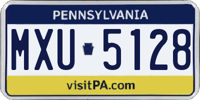 PA license plate MXU5128