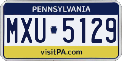 PA license plate MXU5129