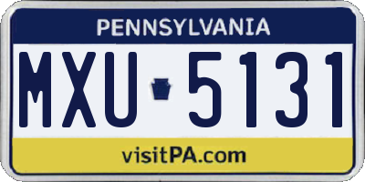 PA license plate MXU5131