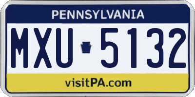 PA license plate MXU5132
