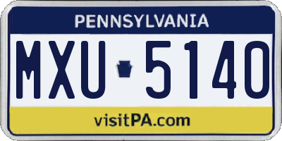 PA license plate MXU5140