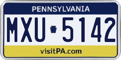 PA license plate MXU5142