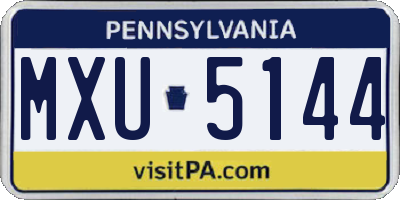 PA license plate MXU5144