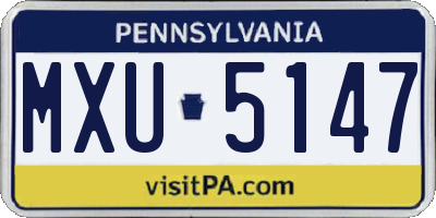 PA license plate MXU5147