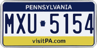 PA license plate MXU5154