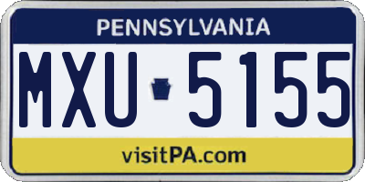 PA license plate MXU5155