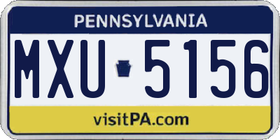 PA license plate MXU5156
