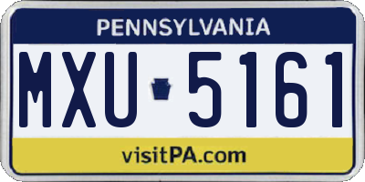 PA license plate MXU5161