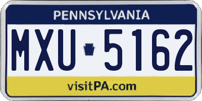 PA license plate MXU5162