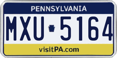 PA license plate MXU5164