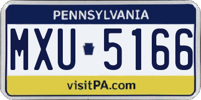 PA license plate MXU5166