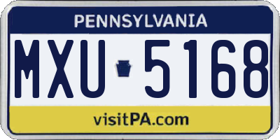 PA license plate MXU5168