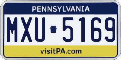PA license plate MXU5169