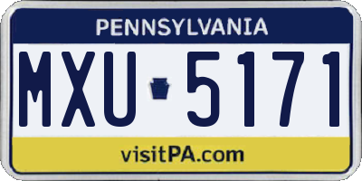 PA license plate MXU5171