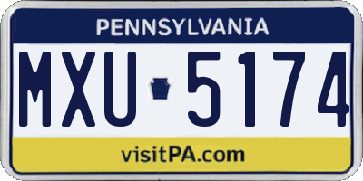PA license plate MXU5174