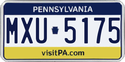 PA license plate MXU5175