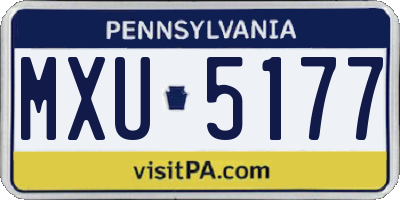 PA license plate MXU5177