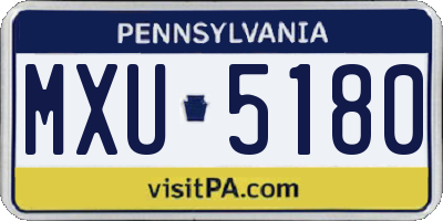 PA license plate MXU5180