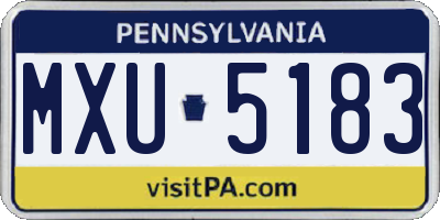 PA license plate MXU5183