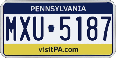 PA license plate MXU5187