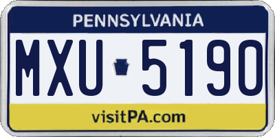 PA license plate MXU5190