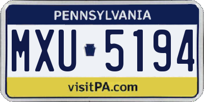 PA license plate MXU5194