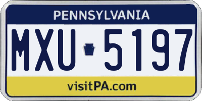 PA license plate MXU5197