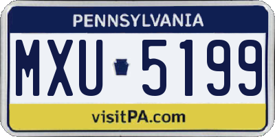 PA license plate MXU5199